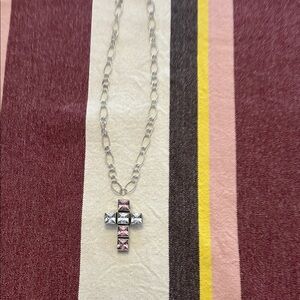 Sterling silver chain and Criss with glass inserts